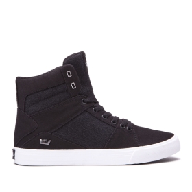 Womens Supra High Top Shoes ALUMINUM Black/white | AU-15190